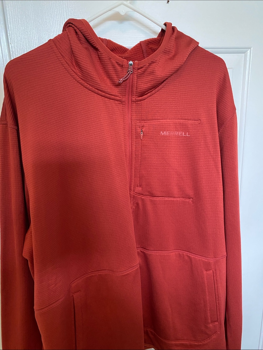 Merrell Men's Zip-Up Hooded Sweater in Rust Orange